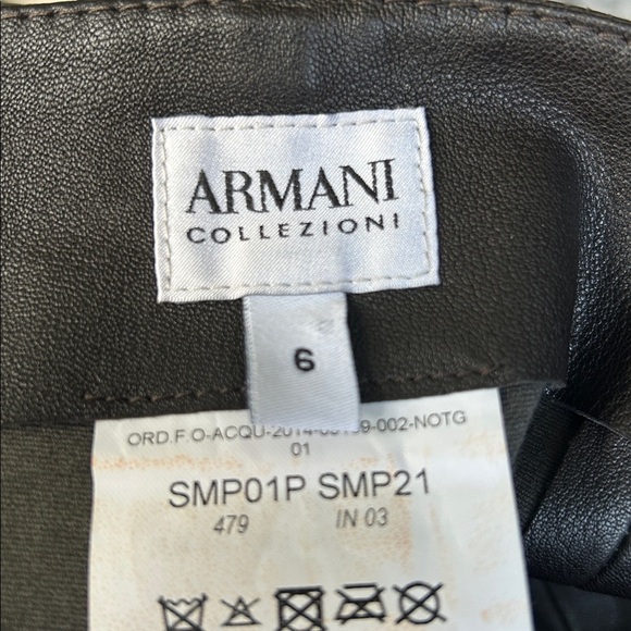 Armani Collezioni Lamb Leather Skinny Pants Black Excellent Size 6 - Picture 5 of 7